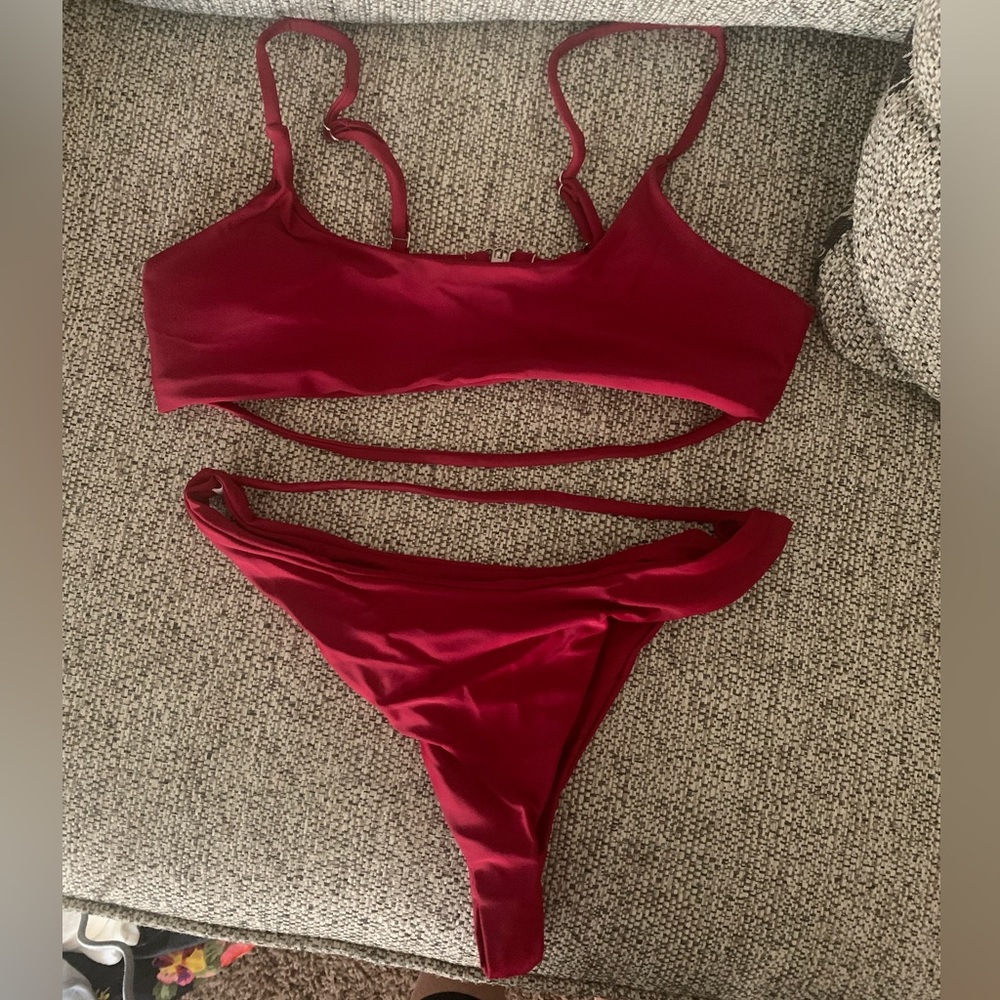 Maroon red skimpy bikini size medium